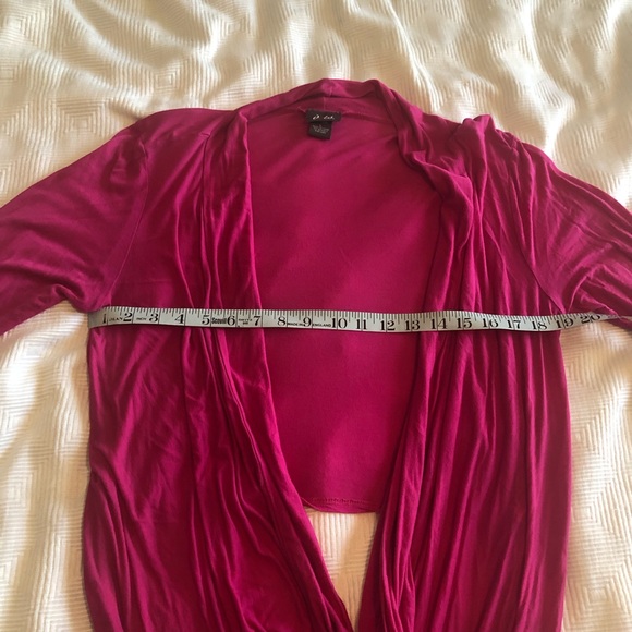 Dots Hot Pink Long Sleeved Wrap Top with Plunging Neckline - Picture 5 of 6